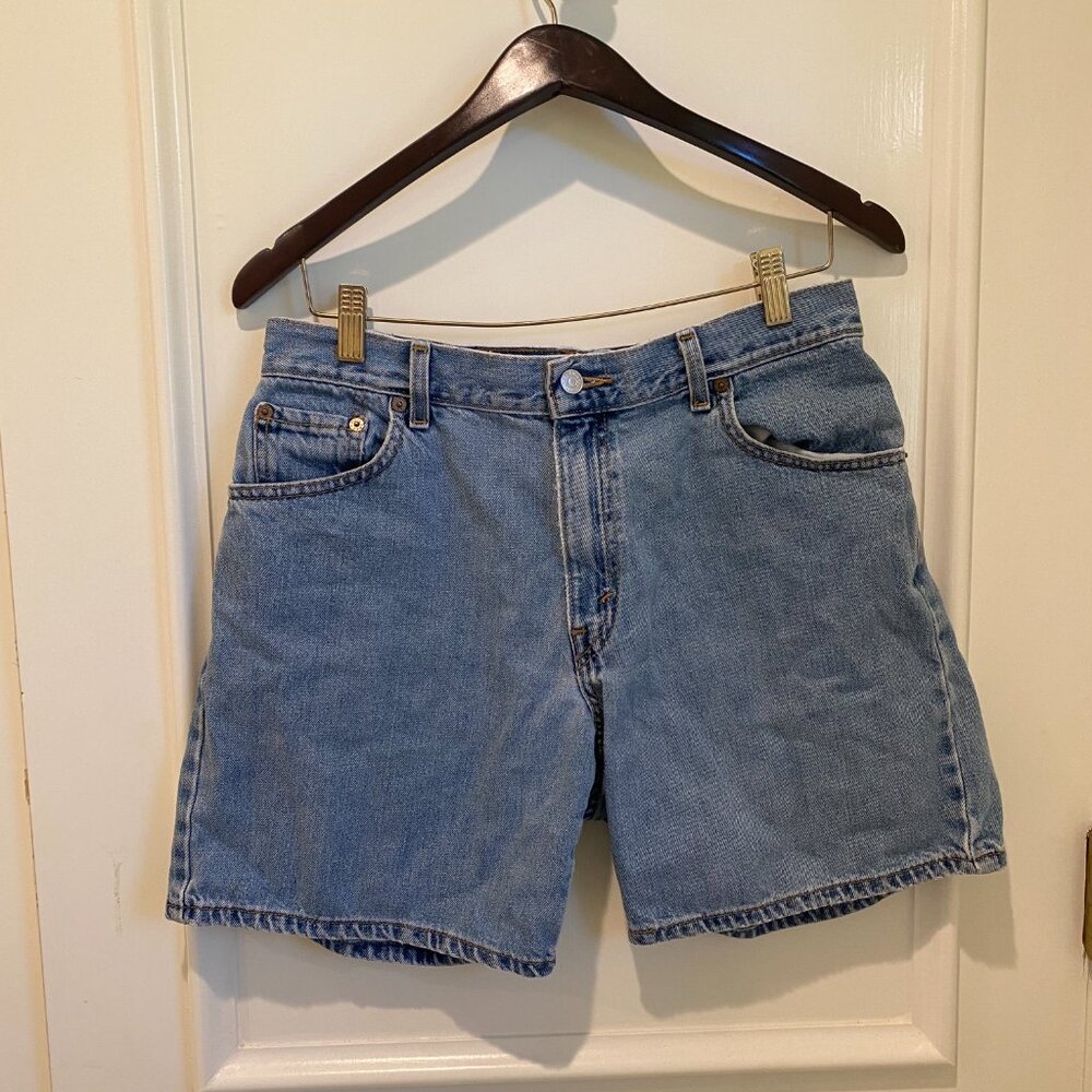 levi's mid rise baggy fit jean shorts